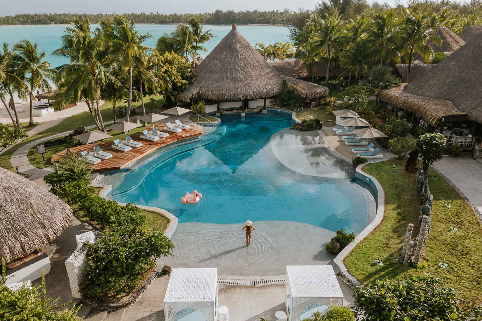 Overhead view of pool