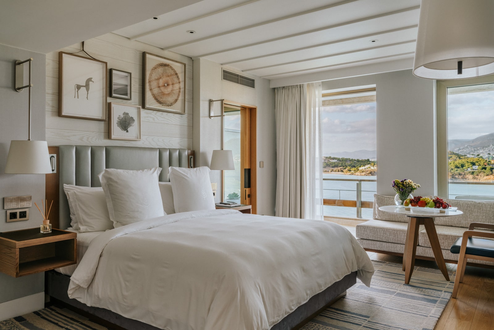 Interior views of the Arion Sea-View Room at Four Seasons Astir Palace Hotel Athens