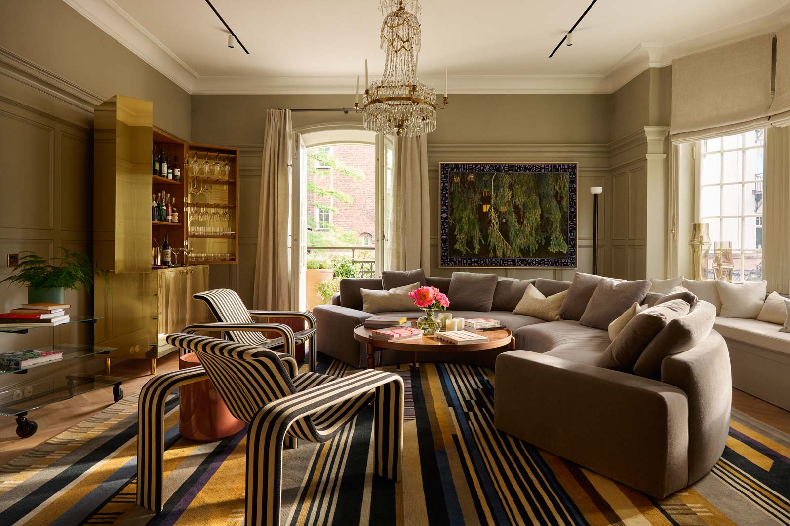Seating area with chairs and sofa.