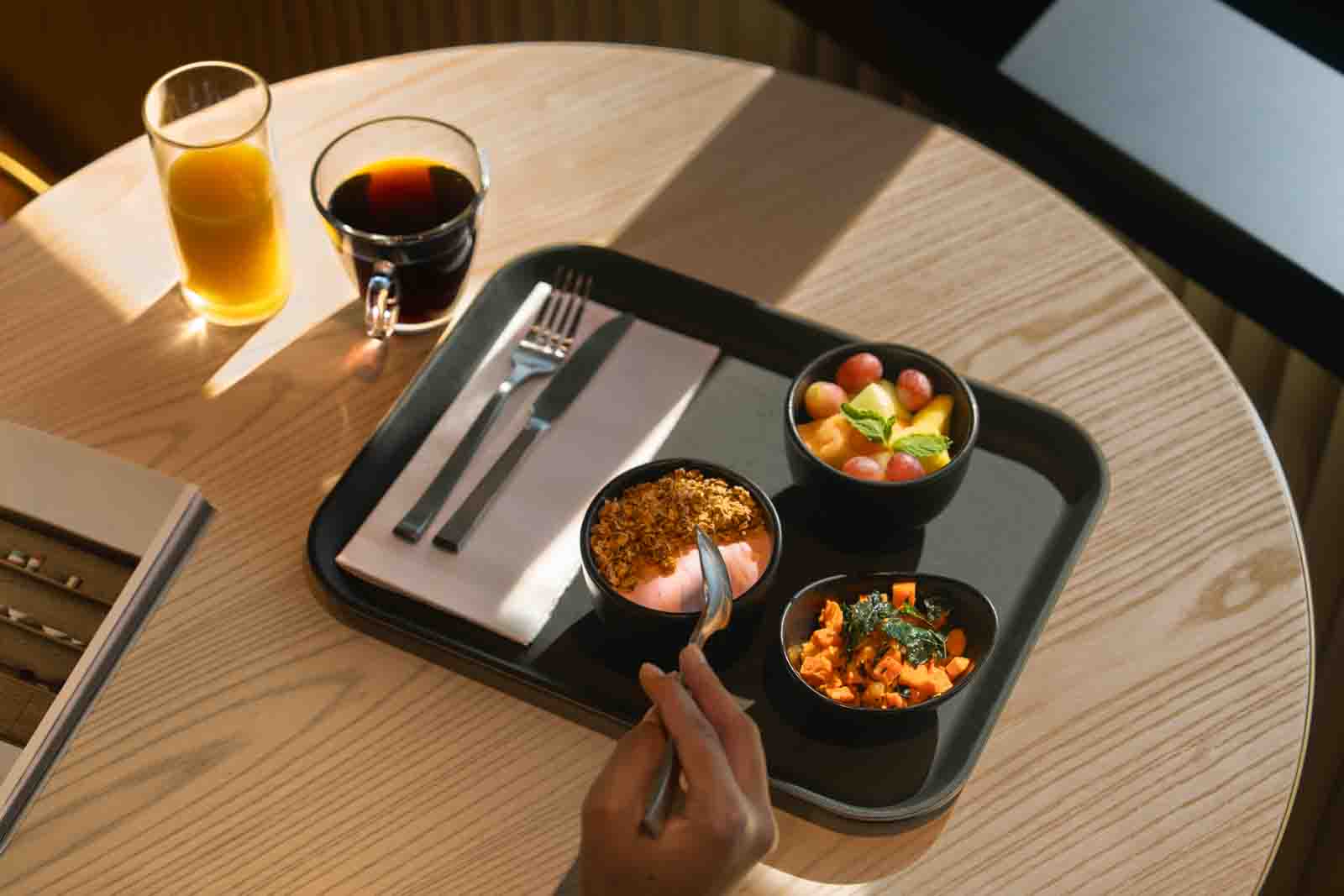 Breakfast on tray