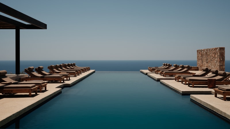 Pool with cabanas