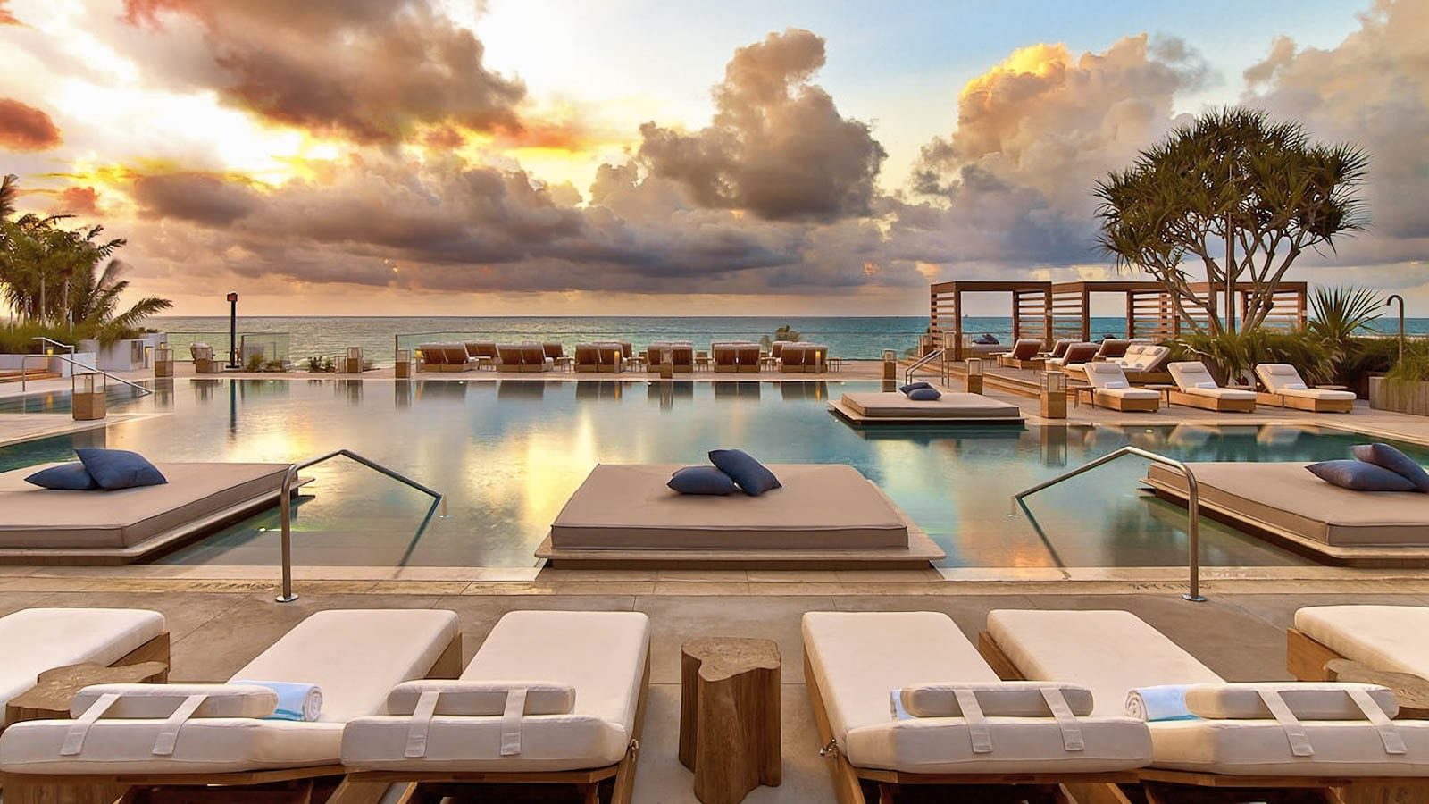 Hotel pool and lounge area