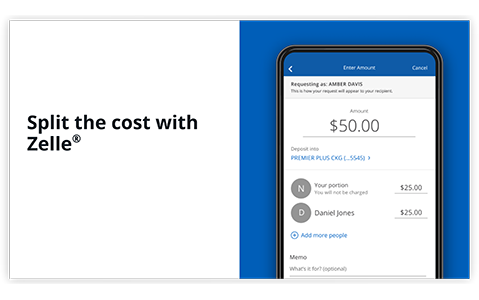 Split the cost with Zelle
