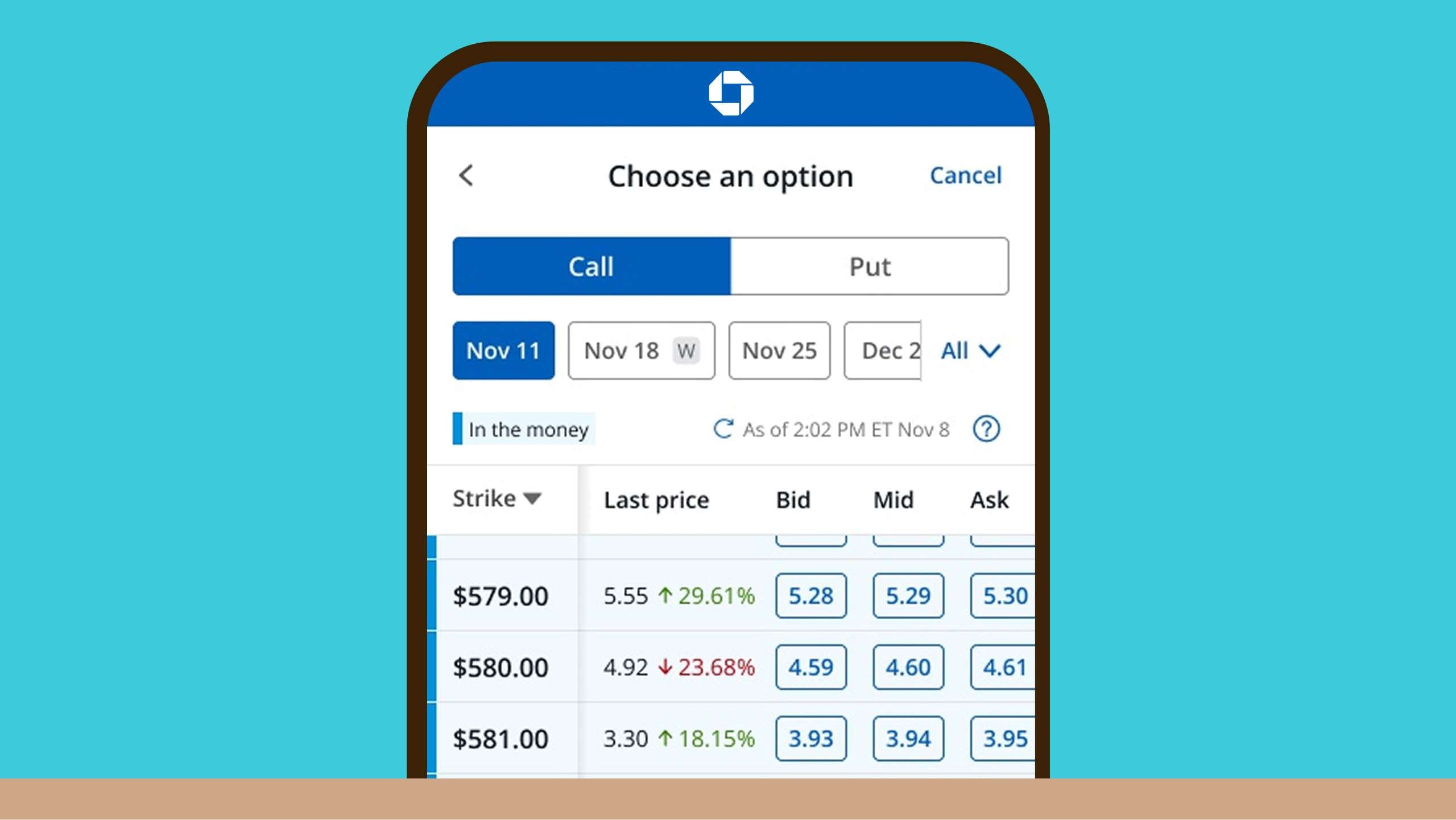 Open an account to discover options trading with J.P. Morgan