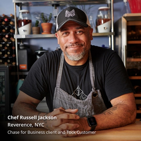 Chef Russell Jackson: Reverence, NYC: Chase for Business client and Tock Customer