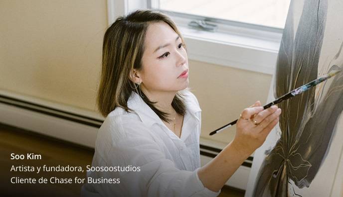 Soo Kim, artista y fundador, Soosoostudios, cliente de Chase for Business