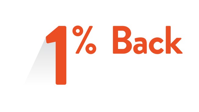 1 percent back