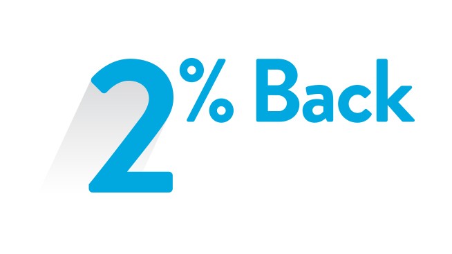 2 percent back
