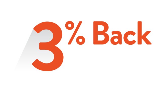 3 percent back