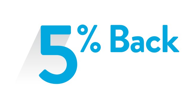 5 percent back