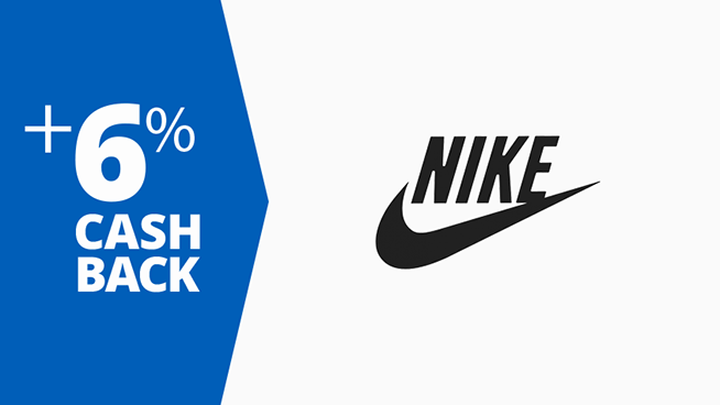 Nike 6% cash back